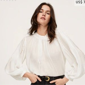 Mango Puffed Sleeve Blouse